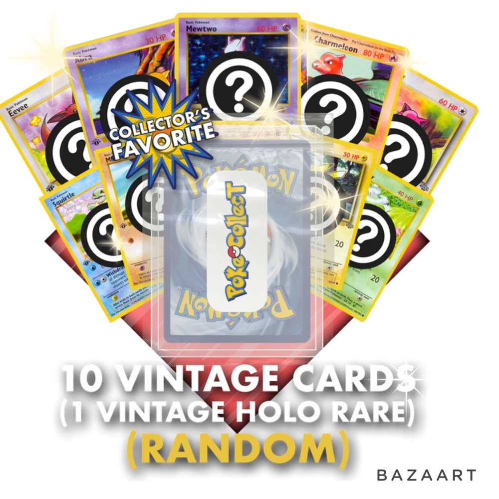 10 VINTAGE WOTC POKÉMON CARD LOT PLUS ONE HOLO RARE
